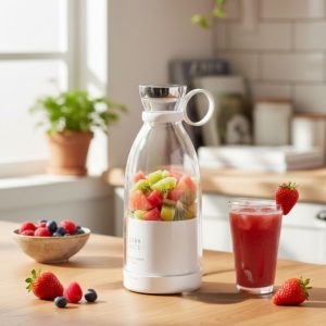 Taşınabilir Şarjlı Meyve Suyu Sıkacağı, Kablosuz Mini Blender, Beyaz