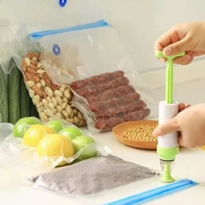 Pratik Manuel Vakum Makinesi Seti | Kilitli Vakum Poşeti ve Pompa | Sous Vide Uyumlu